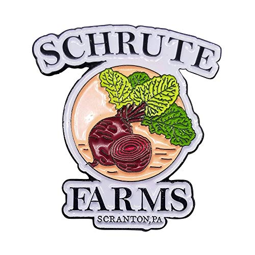 Stickeroonie Schrute Farms Beets Enamel Lapel Pin - The Office, 1.25 Inches- Funny Pins for Jackets hat pins backpacks