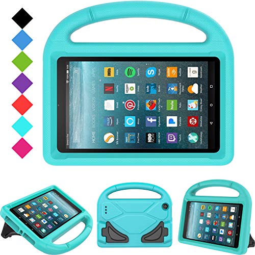 Kids Case for All-New Fire 7 2019/2017 - TIRIN Light Weight Shock Proof Handle Kidâ€“Proof Cover Kids Case for Amazon Fire 7 Tablet (9th/ 7th/ 5th Gen, 2019/2017/ 2015 Release)(7" Display), Turquoise