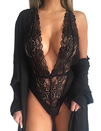 Bifast Women Sexy One Piece Lingerie Hollow Floral Lace Halter Backless Teddies Sleepwear Nightwea Chemises