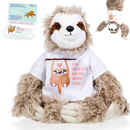 Book Cover Sloth Stuffed Animal - The Original I'll Always Hang with You Large Sloths Plush Animals Toy. Sloth Gifts Sticky Hands for Birthdays, Valentines or Christmas. Cute, Fun, Soft, and Pre Wrapped!