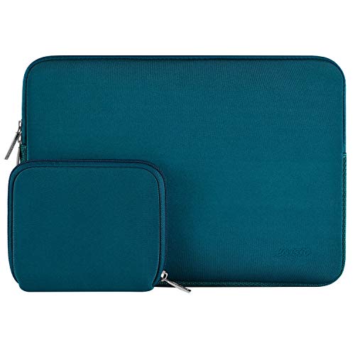 Book Cover MOSISO Laptop Sleeve Compatible with MacBook Air/Pro Retina, 13-13.3 inch Notebook, Compatible with MacBook Pro 14 inch 2021 2022 M1 Pro/M1 Max A2442, Neoprene Bag with Small Case, Deep Teal