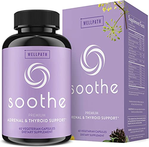 Book Cover Soothe Thyroid Support for Women - Hormone Balance for Women & Adrenal Support | Metabolism Support & Mood Enhancer | Rhodiola Supplements, Iodine, Selenium, Ashwagandha, Kelp | Adaptogens, 60 ct