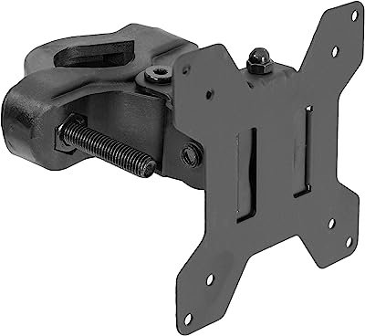 VIVO Black Steel Universal Bracket Pole Mount with Removable 75mm and 100mm VESA Plate | Fits up to 30 inch Screens (MOUNT-POLE01)