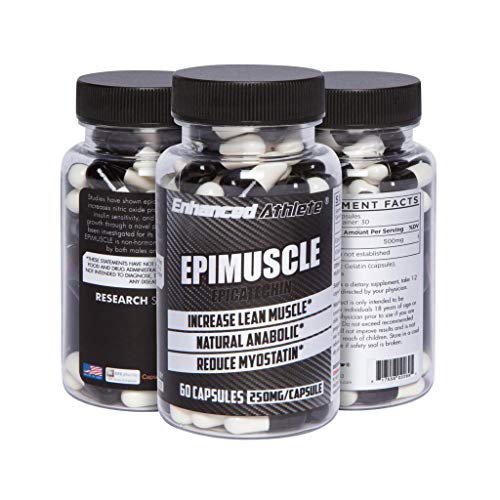 Enhanced Athlete Epimuscle - Natural Anabolic, Increase Lean Mass, Reduce Myostatin, 250mg Pure Epicatechin/ 60 Capsules