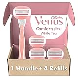Gillette Venus ComfortGlide White Tea Women's Razor 1 Handle + 4 Blade Refills