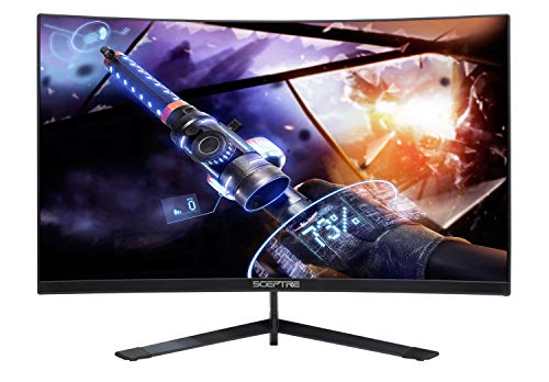 Sceptre Curved 27" 144Hz Gaming LED Monitor Frameless AMD Freesync Premium DisplayPort HDMI Build-in Speakers, Machine Black 2020 (C275B-144RN)