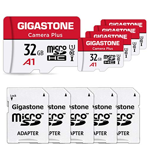Gigastone 32GB 5-Pack Micro SD Card, Camera Plus, High Speed 90MB/s, Full HD Video Recording, Micro SDHC UHS-I A1 Class 10
