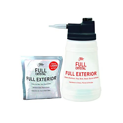 Full Exterior Kit - Bottle, Lid with Hose Attachment and One 4 oz. Crystal Powder Outdoor Cleaner - Non-Toxic, No Scrub, No Rinse Cleaning Kit - Shipped Product Packaging May Vary