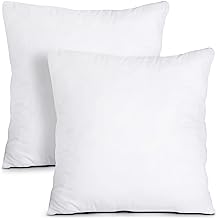 Book Cover Utopia Bedding Throw Pillows Insert (Pack of 2, White) - 16 x 16 Inches Bed and Couch Pillows - Indoor Decorative Pillows