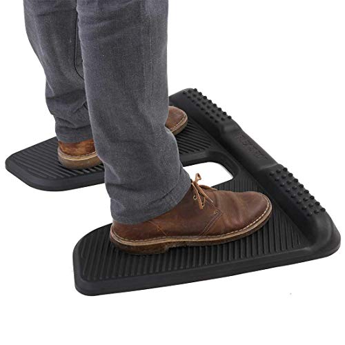 FLEXISPOT PU Office Anti-Fatigue Not-Flat Standing Mat for Office Standing Desk Kitchen Comfort Floor Mat 0.87 inches Thick Black with Massage Points