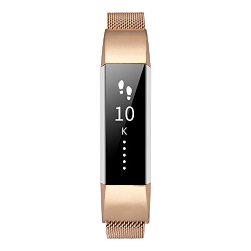 TOMALL Bands Compatible for Fitbit Alta HR, Stainless Steel Replacement Wristbands for Fitbit Alta HR Fitness Tracker (Rose Gold)