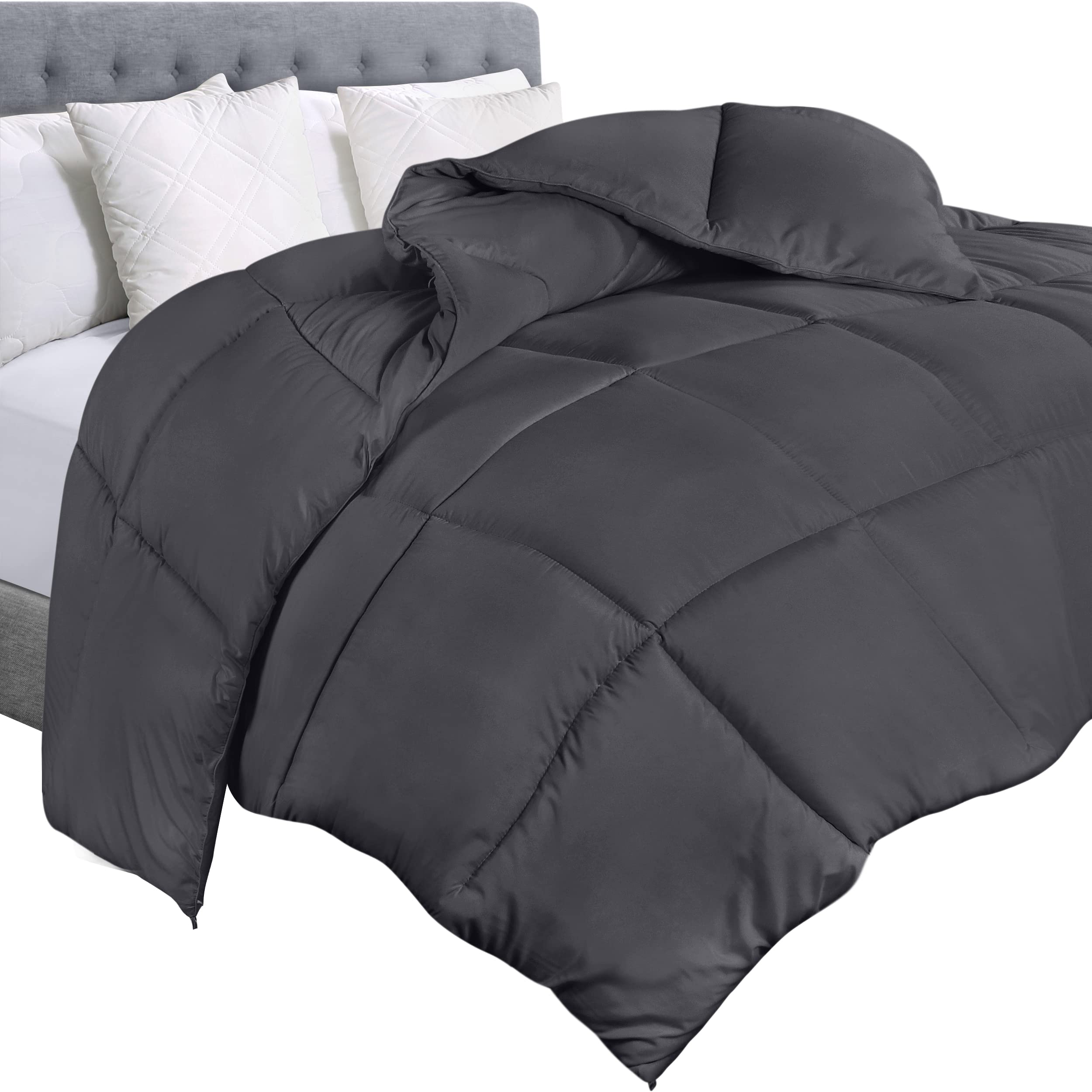 Book Cover Utopia Bedding Comforter Duvet Insert - Quilted Comforter with Corner Tabs - Box Stitched Down Alternative Comforter (Twin, Grey)