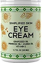 Nourishing Eye Cream for Dark Circles, Fine Lines, Sagginess & Puffiness. Best Under & Around Eyes Moisturizing Treatment with Organic Jojoba oil, Vitamin E & Witch Hazel by Simplified Skin 1.7 oz
