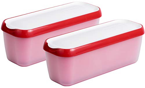 StarPack Long Scoop Ice Cream Freezer Storage Containers Set of 2 - for Home Made Ice Cream, Freezer Containers, Meal Prep, Soup and Food Storage