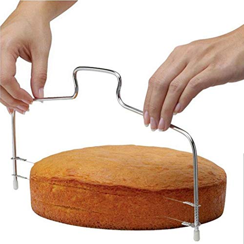 Hello22 Stainless Steel Adjustable Double Wire Cake Cutter Slicer Baking Accessories Bakers
