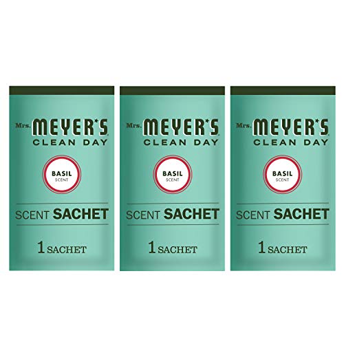 Book Cover Air Freshener Scent Sachets, Fragrance for your Locker, Car, Closet, and Gym Bag, Basil Scent, Mrs. Meyer's Clean Day, Pack of 3