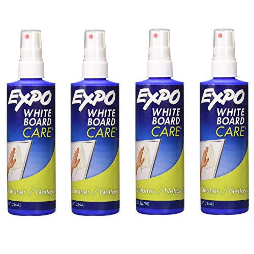 Book Cover Dry Erase Surface Cleaner, 8oz Spray Bottle [Set of 4]