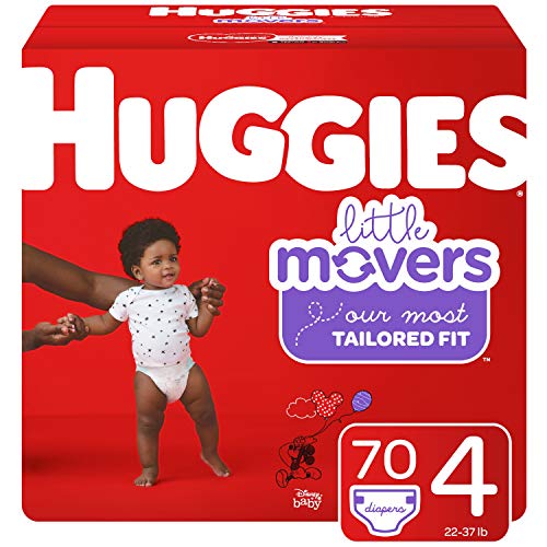 Book Cover Huggies Little Movers Diapers, Size 4, 70 Ct