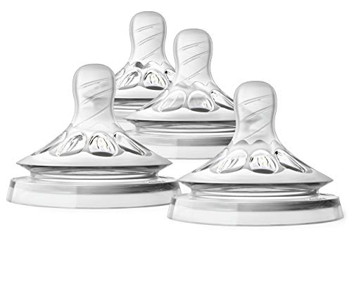 Philips Avent Natural Baby Bottle Nipple, Newborn 0M+, 4pk, SCF651/43