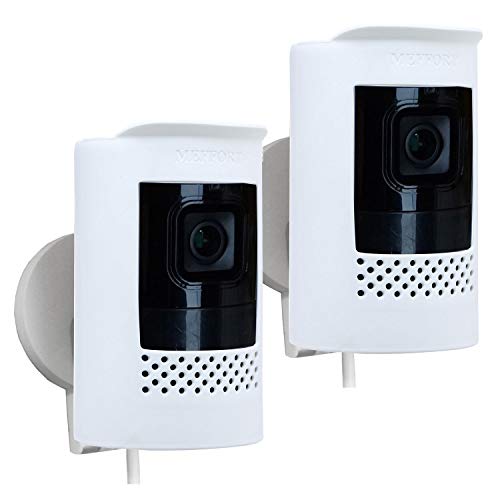 Silicone Skin Case Cover Sun Glare, UV & Weather Protection Skins Cover Compatible for Ring Stick Up Cam Wired (2nd Generation) - White (2 Pack)