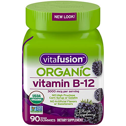 Book Cover Vitafusion Organic B12 Gummy Vitamin, 90 Count - Non-GMO, Gluten-Free, No Gelatin, No HFCS