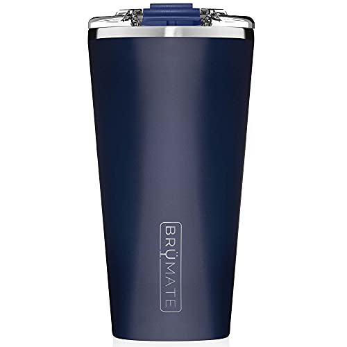 Book Cover BrüMate Imperial Pint - 20oz 100% Leak-Proof Insulated Tumbler with Lid - Double Wall Vacuum Stainless Steel - Shatterproof - Travel & Camping Tumbler for Beer, Cocktails, Coffee & Tea (Matte Navy)