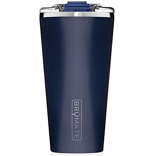 BrüMate Imperial Pint - 20oz 100% Leak-Proof Insulated Tumbler with Lid - Double Wall Vacuum Stainless Steel - Shatterproof - Travel & Camping Tumbler for Beer, Cocktails, Coffee & Tea (Matte Navy)