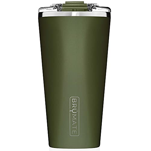 BrüMate Imperial Pint - 20oz 100% Leak-Proof Insulated Tumbler with Lid - Double Wall Vacuum Stainless Steel - Shatterproof - Travel & Camping Tumbler for Beer, Cocktails, Coffee & Tea (OD Green)