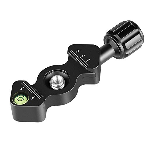 Neewer Quick Release Plate QR Clamp, Bubble Level and 3/8-inch Screw Hole and 1/4-inch Adapter Screw for Tripod Head, Mini Fish Bone Style (QR Plate Not Included)