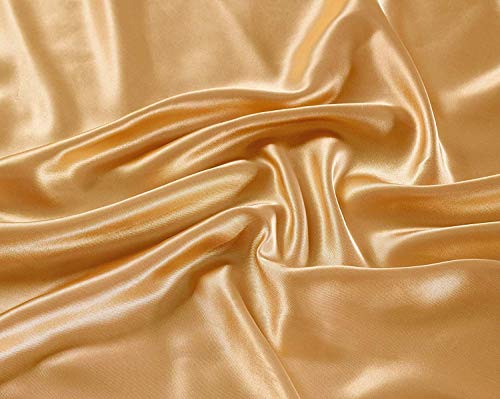 Linen Plus Satin Sheet Set Soft Silk Cozy Solid New (Gold, California King)