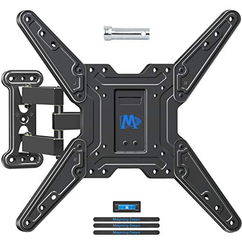 Mounting Dream Full Motion TV Wall Mount Bracket for 26-55 Inch TVs, Swivel TV Wall Mount â€“ Wall Mount TV Bracket with TV Center Design & Extend 19 Inch, up to VESA 400x400mm and 60LBS