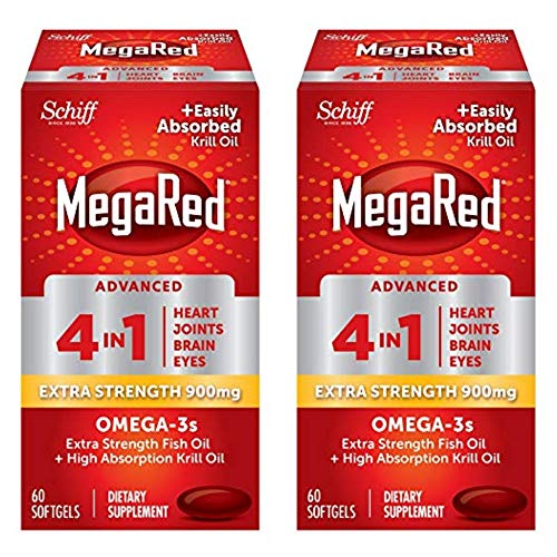 Book Cover MegaRed Advanced 4in1 900mg, 120 softgels Value Pack (2 Bottles x 60 Each) - Concentrated Omega-3 Fish & Krill Oil Supplement