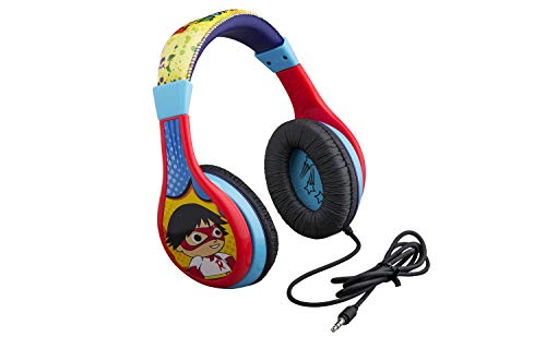 Book Cover Ryans World Kids Headphones, Adjustable Headband, Stereo Sound, 3.5Mm Jack, Wired Headphones for Kids, Tangle-Free, Volume Control, Foldable, Childrens Headphones Over Ear for School Home, Travel