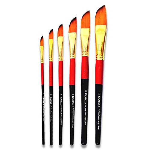 Kamal Artist Quality Dagger (Synthetic Hair) taklon Paint Brush Set, for Oil, Nail, Artist Acrylic Painting