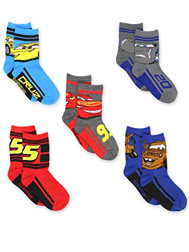 Disney Cars Boys Toddler Multi Pack Socks Set Small Grey/Multi Crew