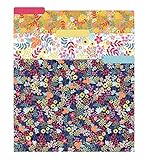 bloom daily planners Decorative File Folders - Set of Six Letter Size (8.5” x 11”) Organizers, 1/3 Cut Tabs - Assorted Designs - Floral Dots