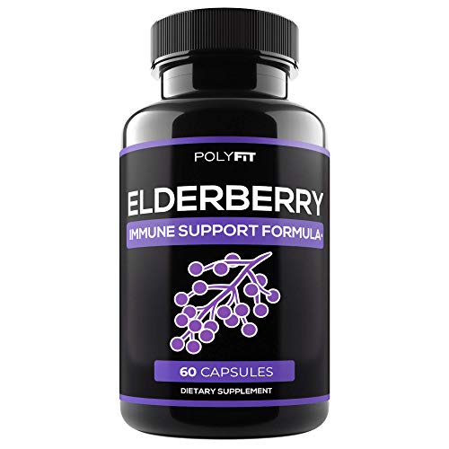 Elderberry Capsules - Natural Black Elderberry Supplement - Immune Support for Adults - 60 Pills