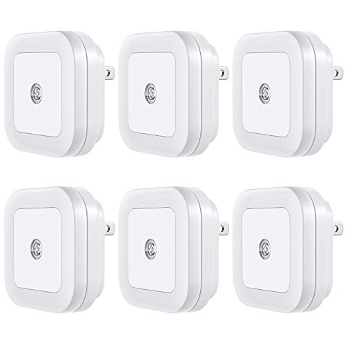 Book Cover LED Night Light (Plug-In) Smart Dusk to Dawn Sensor - Automatic Night lights Suitable for Bedroom, Bathroom, Stairs,Kitchen,Hallway,Kids,Adults ,Compact Design Nightlight , Energy Efficient (6 Pack)