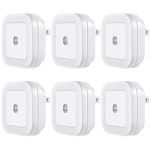 LED Night Light (Plug-In) Smart Dusk to Dawn Sensor - Automatic Night lights Suitable for Bedroom, Bathroom, Stairs,Kitchen,Hallway,Kids,Adults ,Compact Design Nightlight , Energy Efficient (6 Pack)