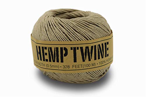 Bean Products Hemp Twine - High Tensile Strength and Durable - Made with 100% Hemp - Perfect for Jewelry, Arts & Crafts, Decoration, Cooking - 0.5MM, 50G/328 Ft. - 8 lb. Test Strength - Natural