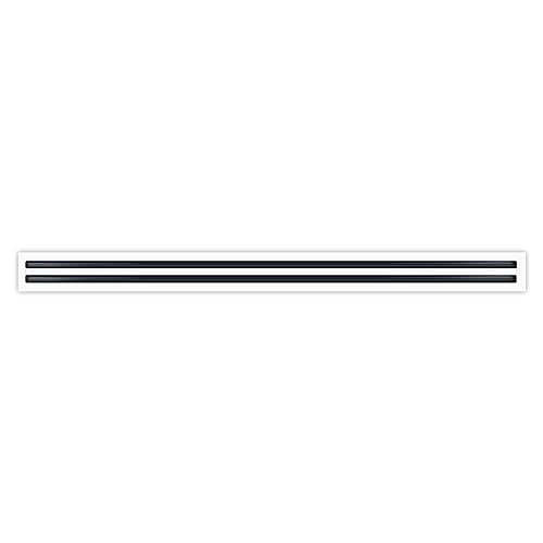 BUILDMART - 48" Linear Slot Diffuser - (2 Slot) Double Slot - White Decorative Air Vent - Modern AC Vent Cover for Ceiling, Walls & Floors - Texas Buildmart