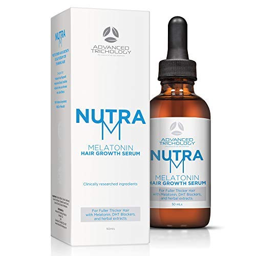 NutraM Hair Regrowth Serum for Thinning Hair for Men and Women - Topical DHT Blocker, Reverse Alopecia and Hair Loss, Strengthen Hair with Melatonin, Best in Hair Growth Products â€“ Guaranteed