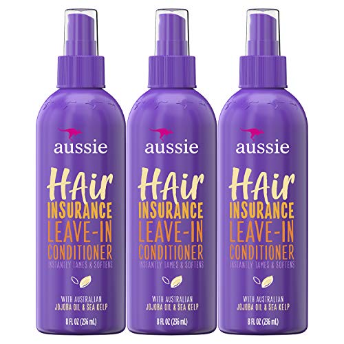 Aussie Leave In Conditioner Spray, with Jojoba & Sea Kelp, Hair Insurance, 8 fl oz, Triple Pack