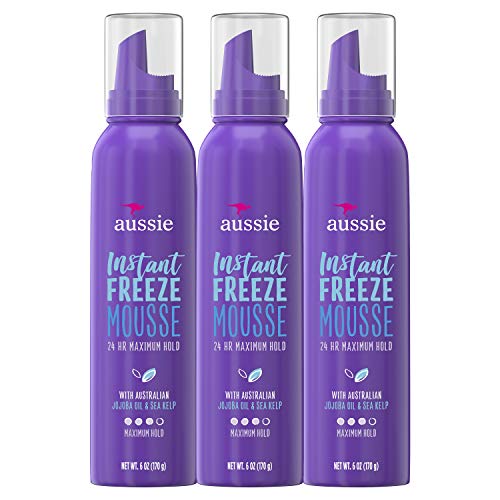 Aussie Mousse, with Jojoba & Sea Kelp, Instant Freeze, 24 Hour Hold, 6 fl oz, Triple Pack