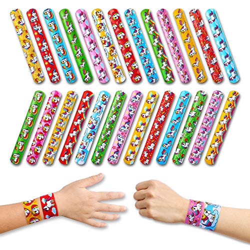 Unicorn Slap Bracelet Party Favors - Snap Bracelets For Birthday Goodie Bag Stuffers