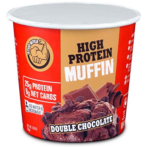 Stud Bites | High-Protein Muffin | 25g Protein, 9g Net Carbs (Double Chocolate, 6-Pack)
