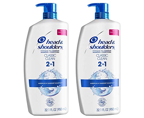 Head and Shoulders Shampoo and Conditioner 2 in 1, Anti Dandruff Treatment, Classic Clean, 32.1 fl oz, Twin Pack
