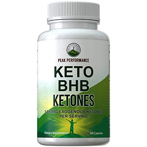 Keto BHB Exogenous Ketones Capsules by Peak Performance. Best Keto Diet Pills - 3000mg Unflavored Exogenous Ketone Salts Supplement. Best 3 Beta Hydroxybutyrate Forms for Maintaining Ketosis