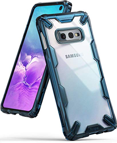 Ringke Fusion-X Designed for Galaxy S10e (5.8") Case, Built in Dot Matrix Rear PC Anti-Cling Renovated Bumper Military Drop Tested Defense Double Protection Cover for Galaxy S10e - Space Blue