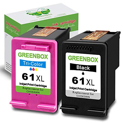 Book Cover GREENBOX Remanufactured Ink Cartridge Replacement for HP 61XL 61 XL Used in Envy 4500 5530 5534 5535 Deskjet 1000 1010 1510 1512 2540 3050 3510 3050A Officejet 2620 4630 4635 (1 Black 1 Tri-Color)